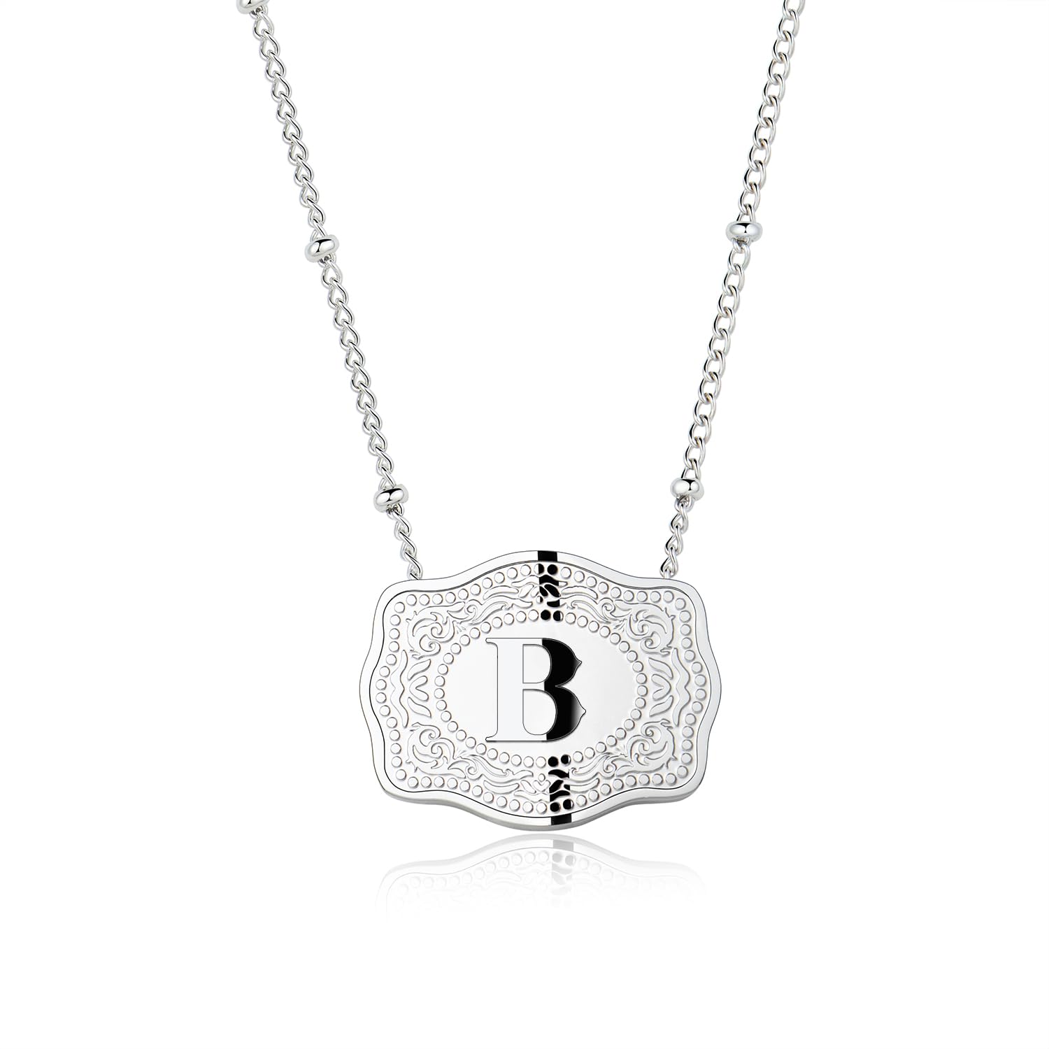 Maliben | Dainty Belt Buckle Letter Initial Necklaces