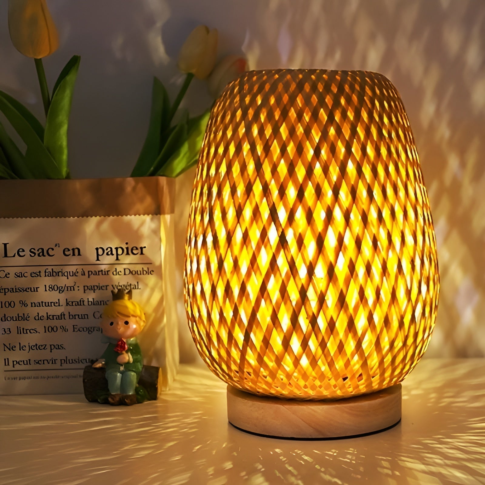 Maliben | Stylish Bamboo Table Lamp With Usb Power – Sustainable And Energy-Efficient Design