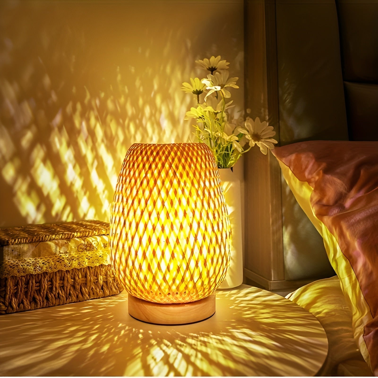 Maliben | Stylish Bamboo Table Lamp With Usb Power – Sustainable And Energy-Efficient Design