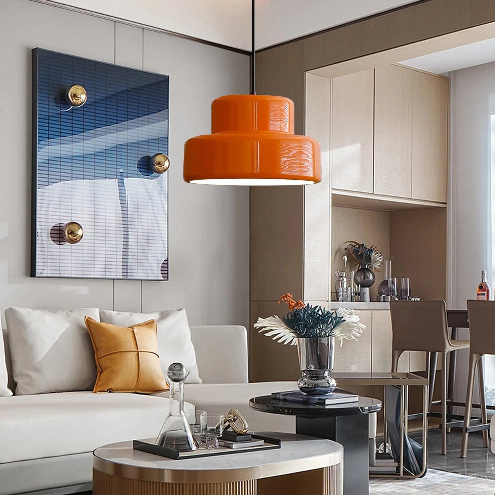 Maliben | Bauhaus Glow Light - Enchanting Orange Pendant Light For The Dining Room