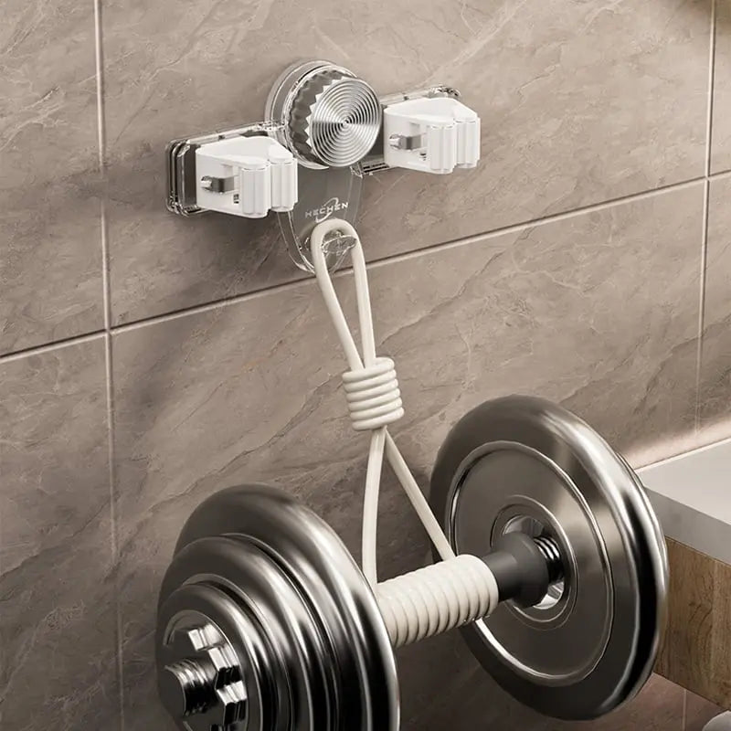 Maliben | Broom Clamp With Suction Cups – Space-Saving Wall Holder With Adjustable Hooks