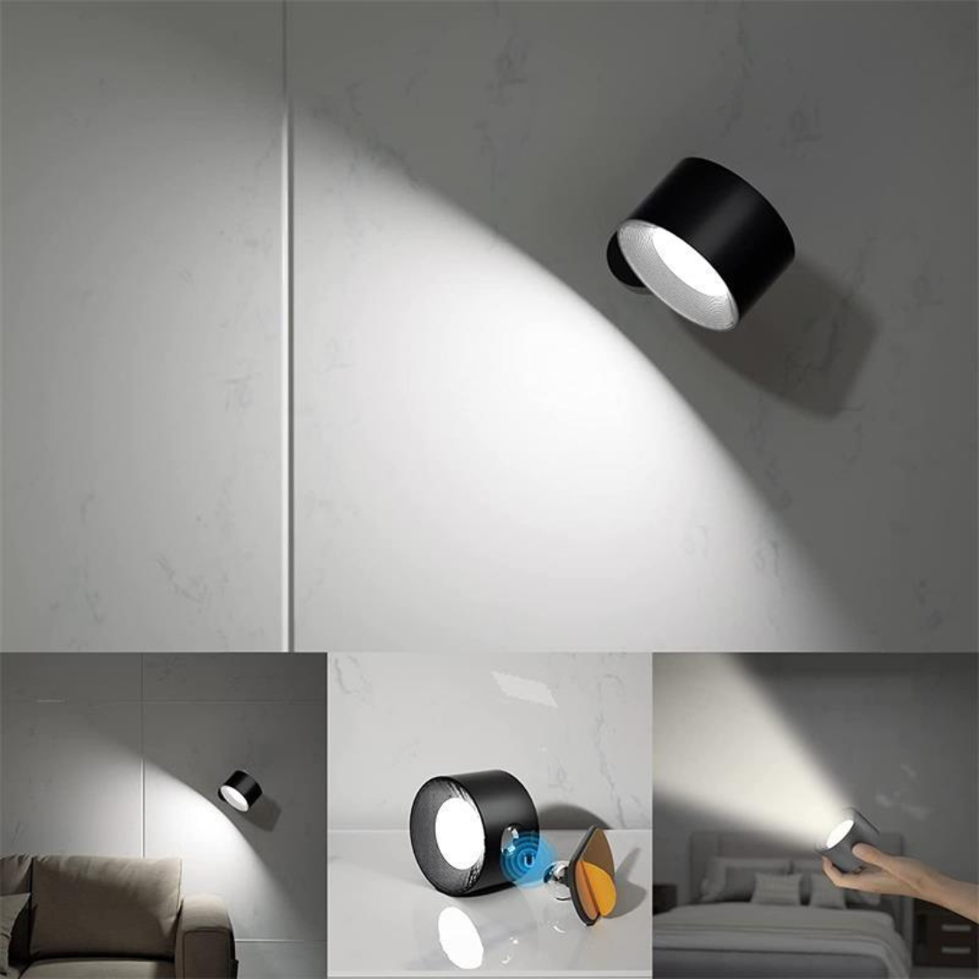 Maliben | Flexilamp – Wireless Rechargeable 360° Led Wall Light For Indoors & Outdoors