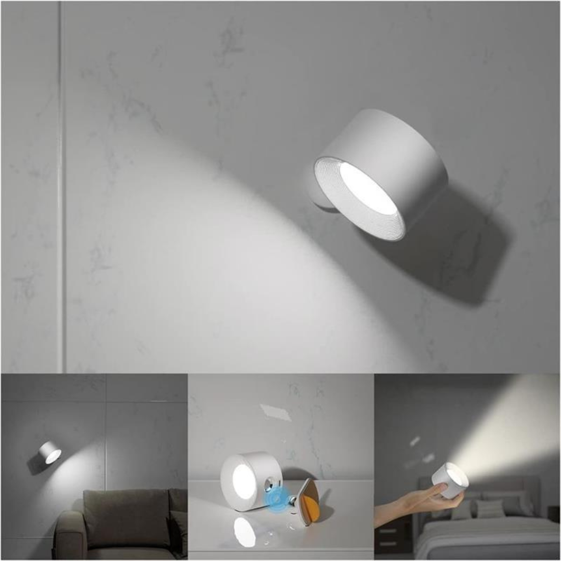 Maliben | Flexilamp – Wireless Rechargeable 360° Led Wall Light For Indoors & Outdoors