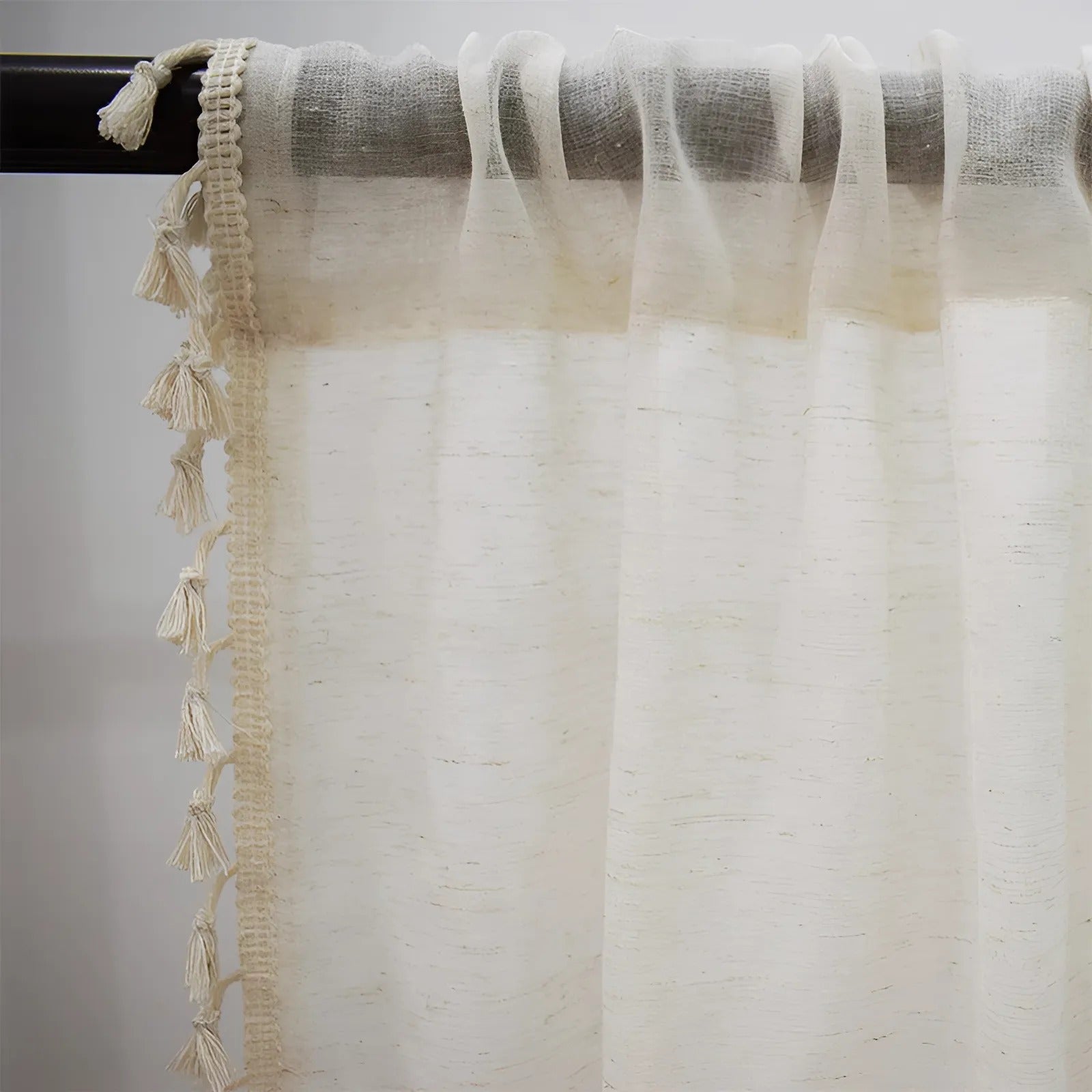Maliben | Boho Cotton-Linen Semi-Sheer Curtains