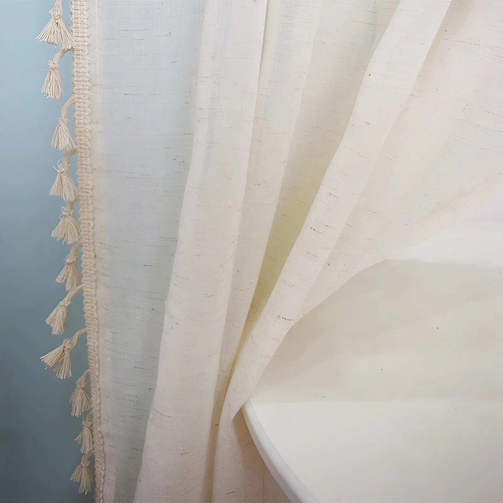 Maliben | Boho Cotton-Linen Semi-Sheer Curtains