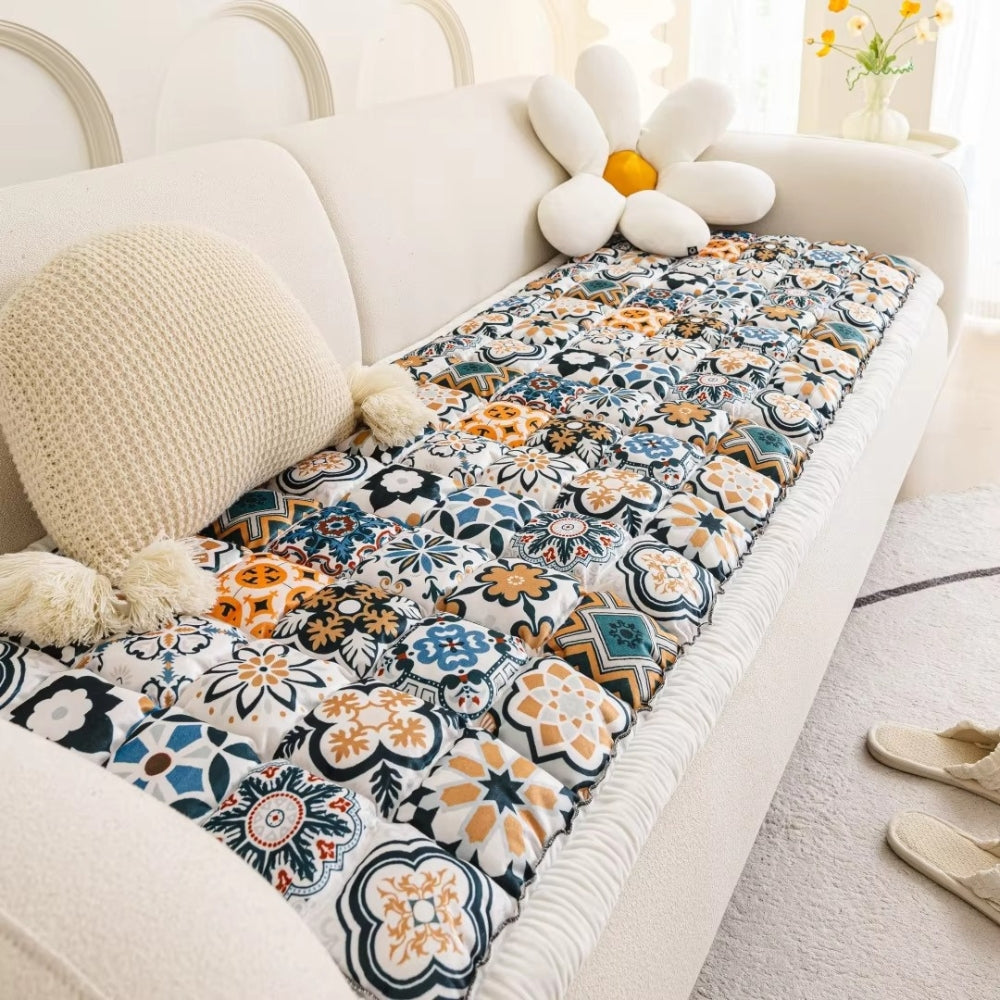 Maliben | Bohemian Printed Quilted Sofa Cover