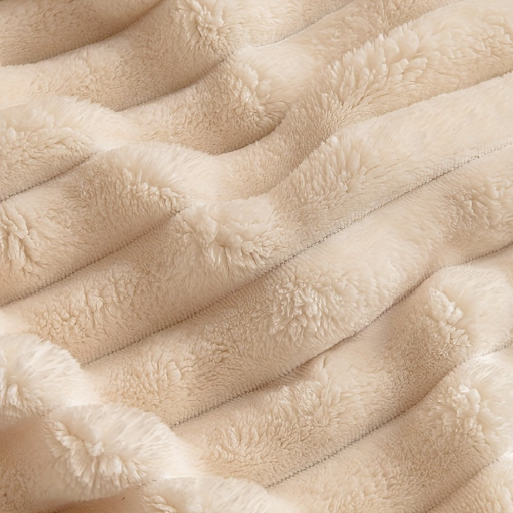Maliben | Plush Striped Warm Sofa Cover