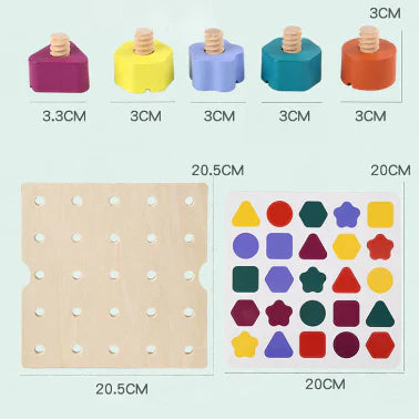 Maliben | Screw & Play Board | Develop Fine Motor Skills Through Fun