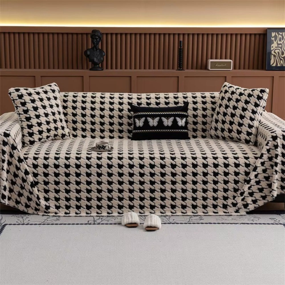 Maliben | Cavalli Houndstooth Plush Sofa Cover
