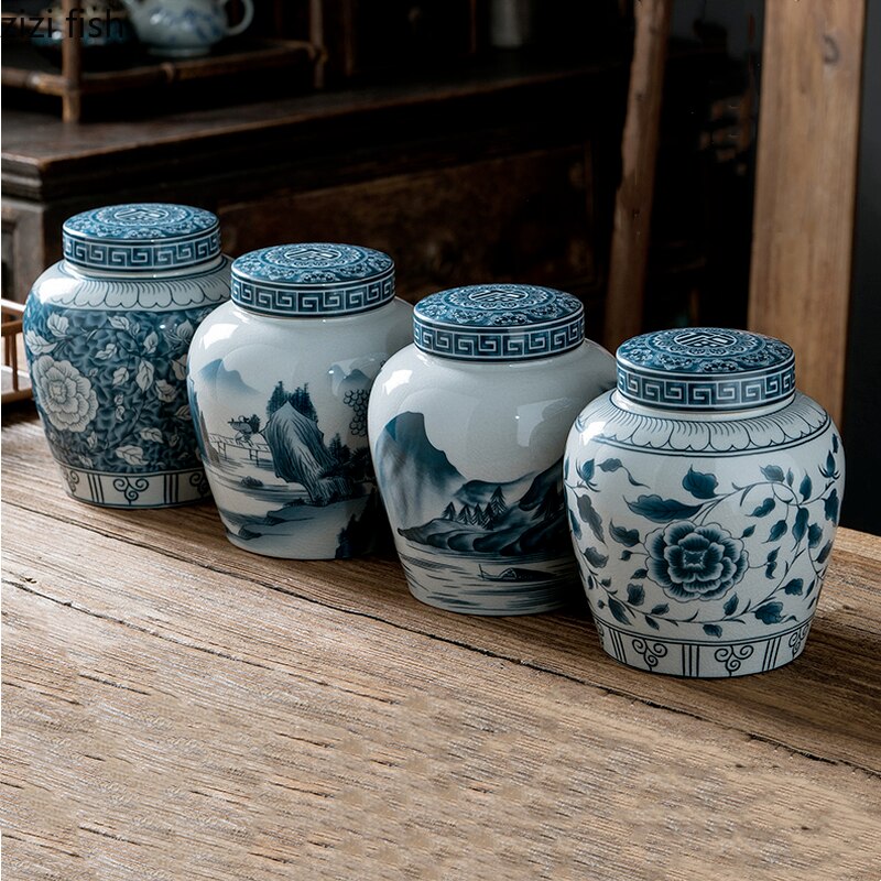 Maliben | Ceramic airtight container tea box tea can moisture-protected storage tank tea container storage bottle tea organizer jar tea cans