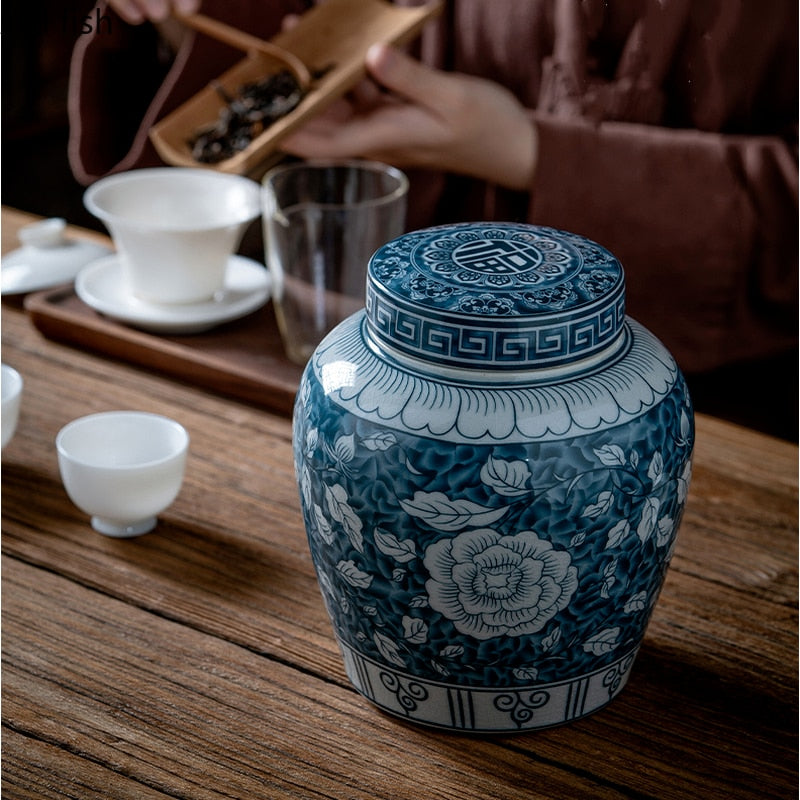 Maliben | Ceramic airtight container tea box tea can moisture-protected storage tank tea container storage bottle tea organizer jar tea cans
