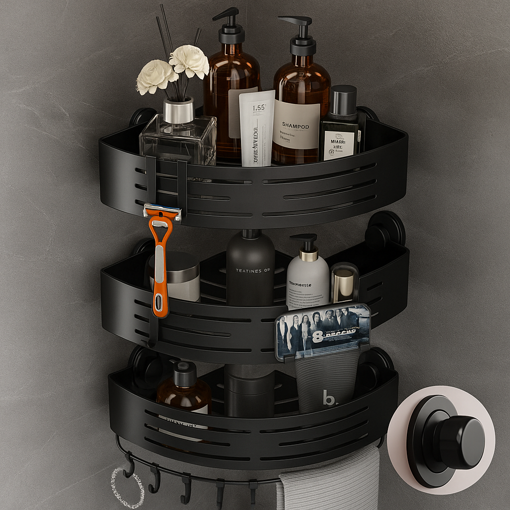 MAliben | Caddycraft Triangular Shower Organizer | Maximize Space With a Stylish, Versatile Caddy