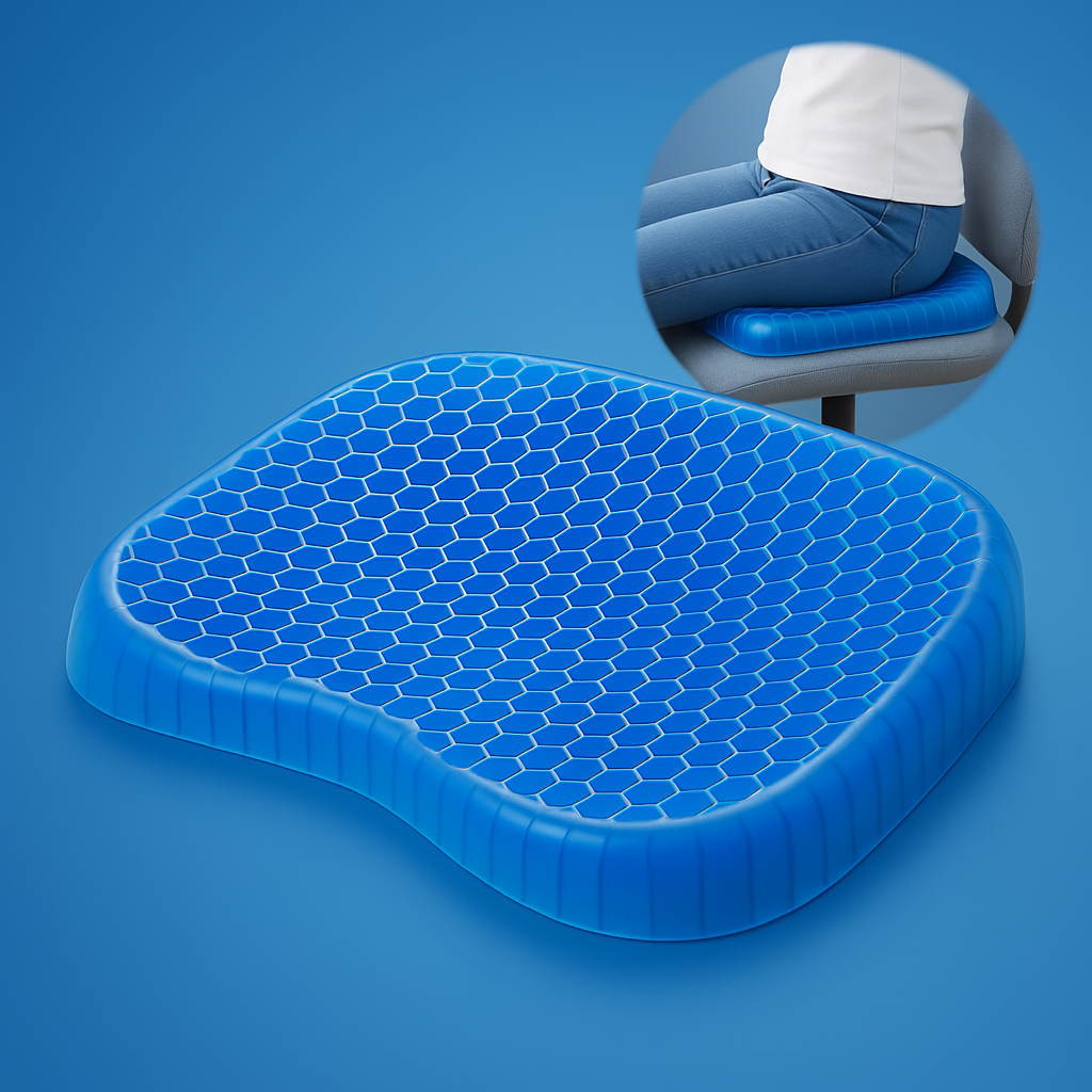Maliben | Orthopedic Gel Seat Cushion | Pressure Relief, Tailbone Pain & Lower Back Support For Office Chair, Car & Wheelchair Use