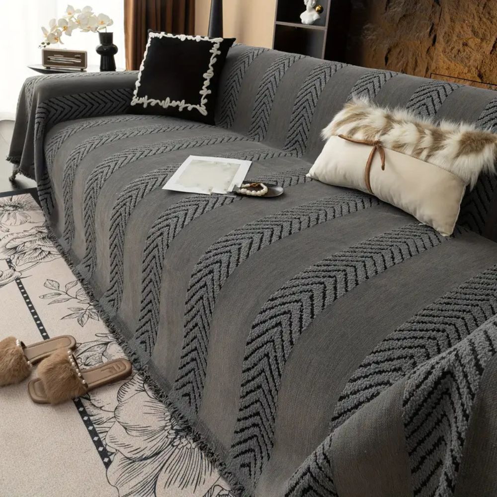 Maliben | Chevron Echo Line Sofa Cover