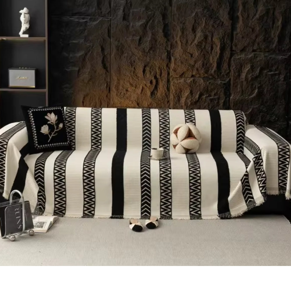 Maliben | Chevron Pattern Chenille Sofa Cover