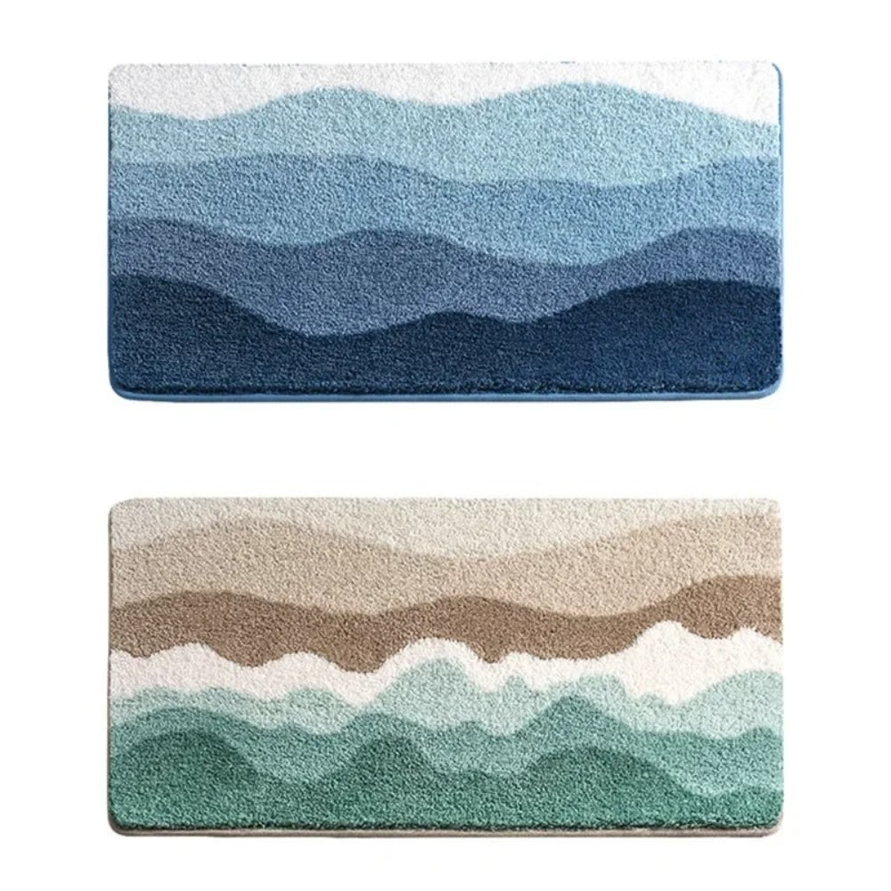 Maliben | Coastal Wave Pattern Non-Slip Bath Mat