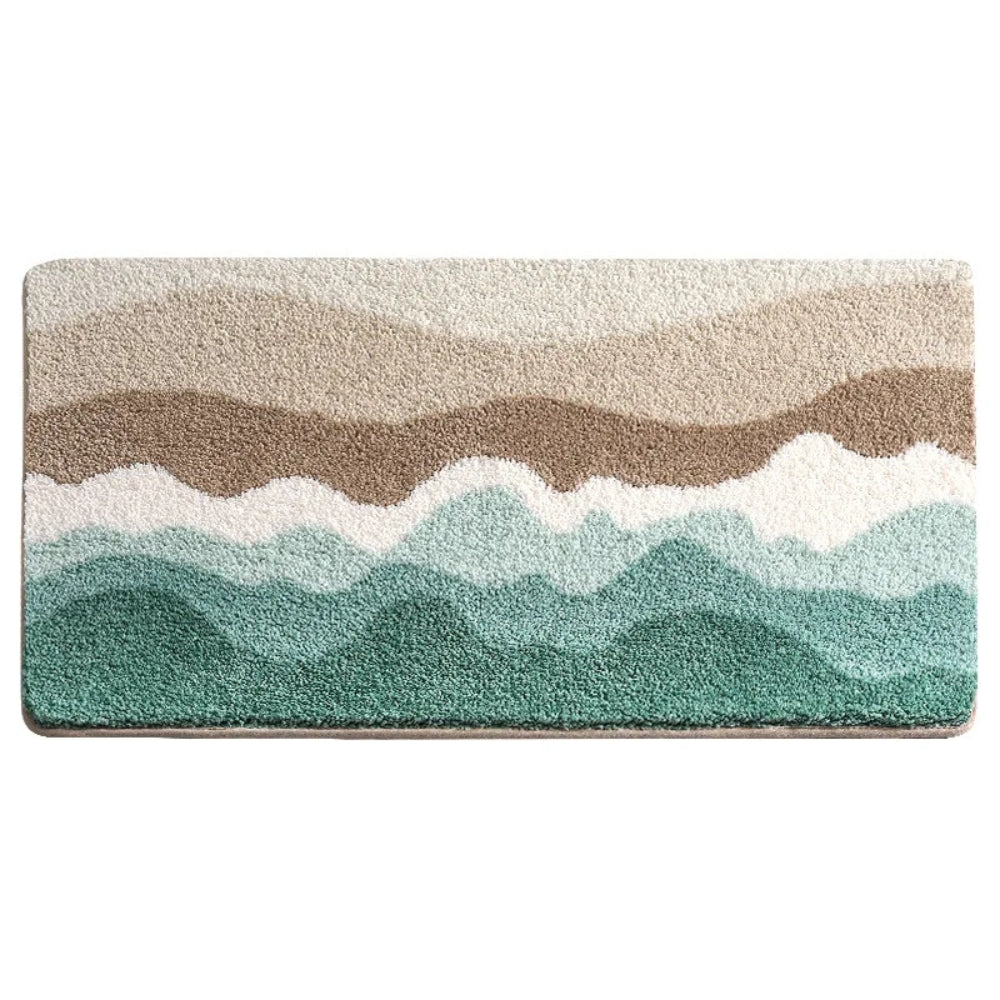 Maliben | Coastal Wave Pattern Non-Slip Bath Mat
