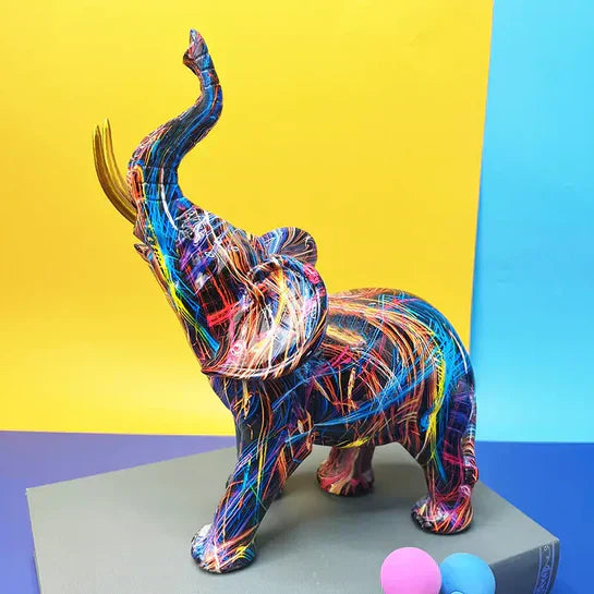 Maliben | Colortrunk Lively Elephant Sculpture Unique Bold Design