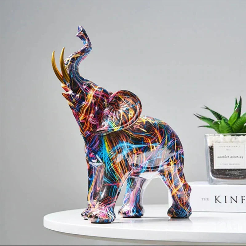Maliben | Colortrunk Lively Elephant Sculpture Unique Bold Design