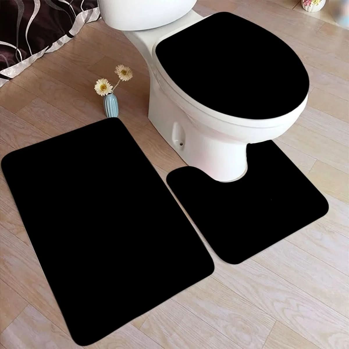 Maliben | 3-Piece Bath Rug Set With Non-Slip Flannel Surface