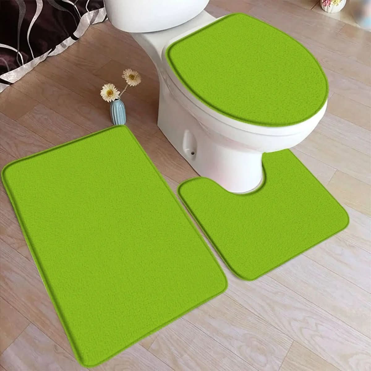 Maliben | 3-Piece Bath Rug Set With Non-Slip Flannel Surface