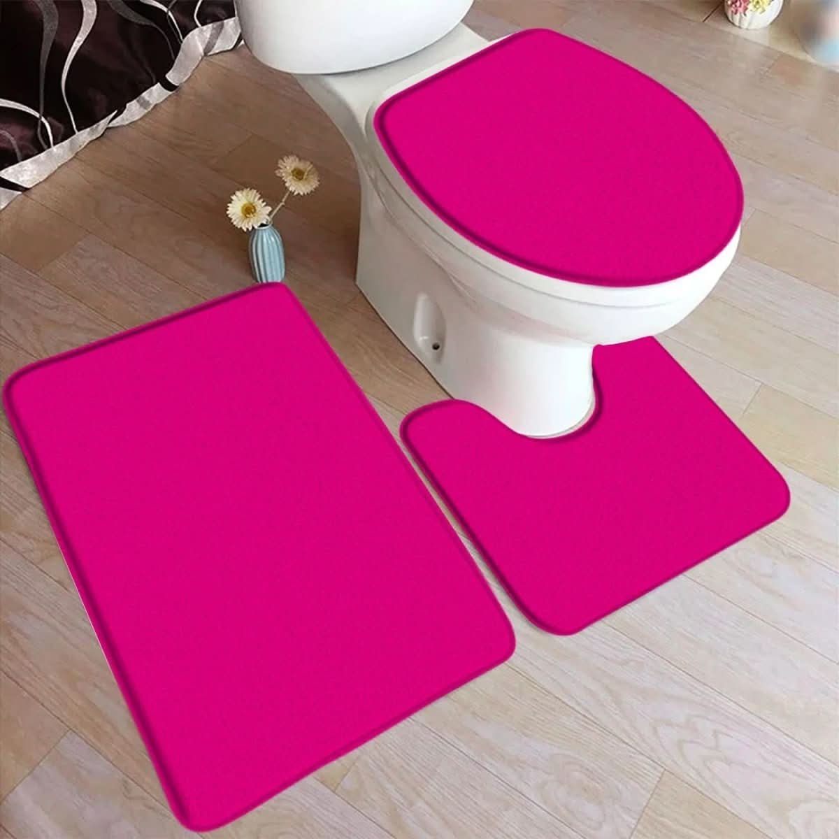 Maliben | 3-Piece Bath Rug Set With Non-Slip Flannel Surface