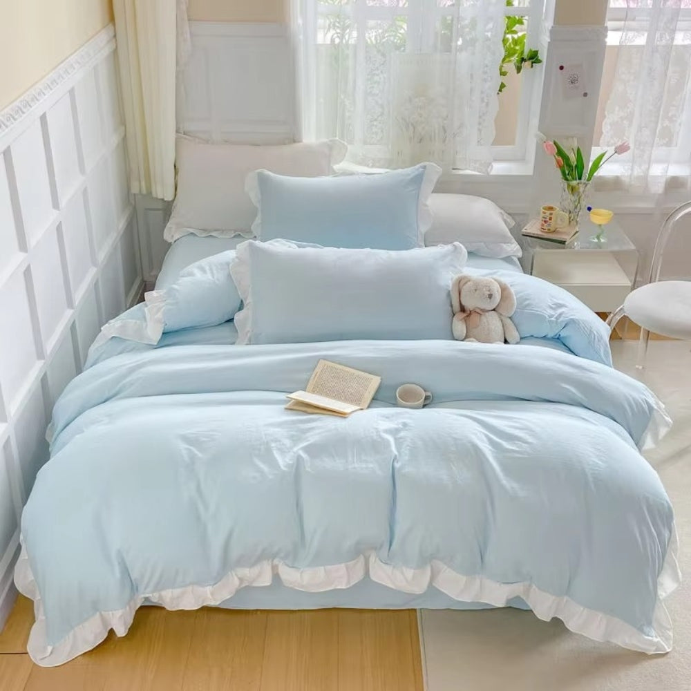 Maliben | Cottagecore Ruffle Cotton | 4pcs Bedding Set