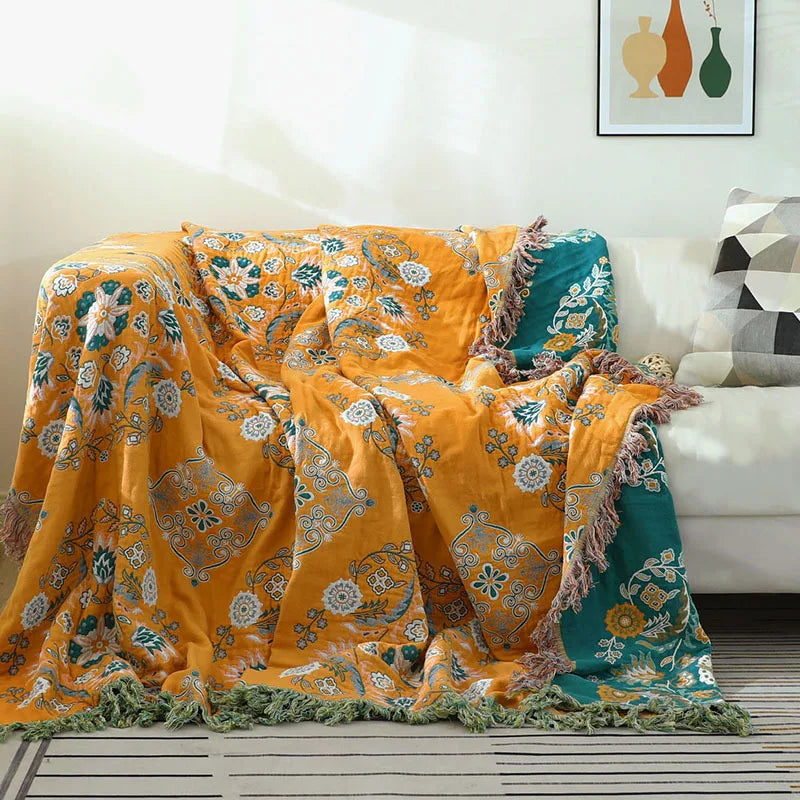 Maliben | Boho Jacquard Cotton Area Rug Cozy Luxury Versatile Comfort