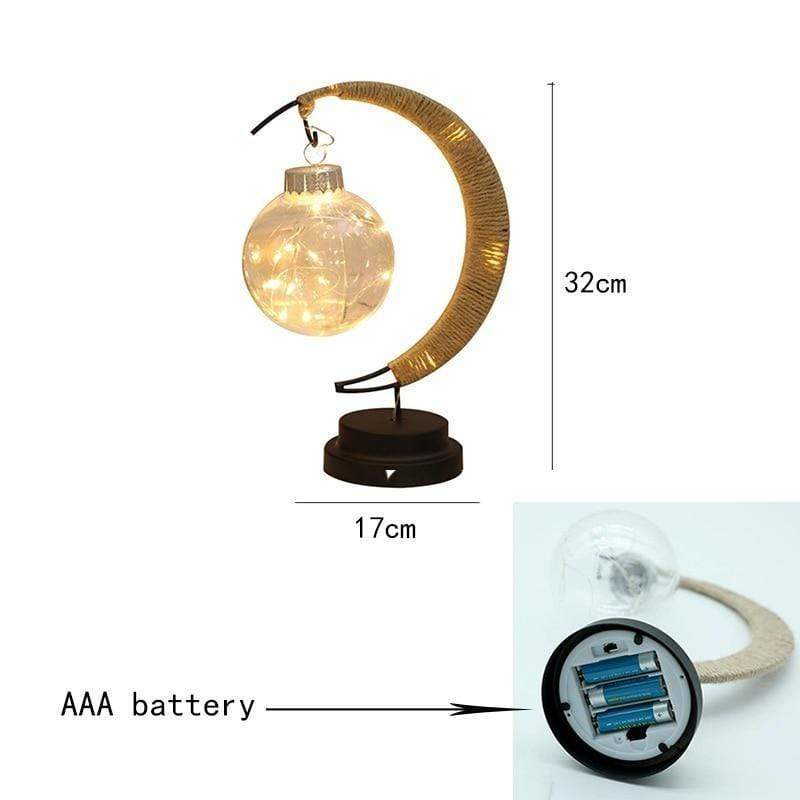 Maliben | Lunaglow - Luxury Table Lamp - Moon Crescent - Wicker Design - Elegant Lighting