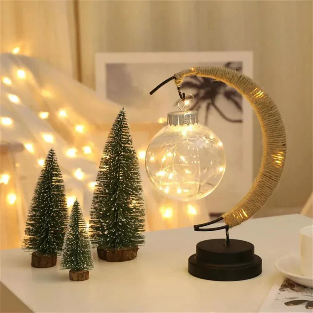 Maliben | Lunaglow - Luxury Table Lamp - Moon Crescent - Wicker Design - Elegant Lighting