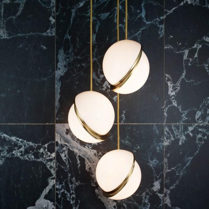 Maliben | Cielcourbe Lamp - Luxury Moonlight Pendant Light Made Of Acrylic And Brass