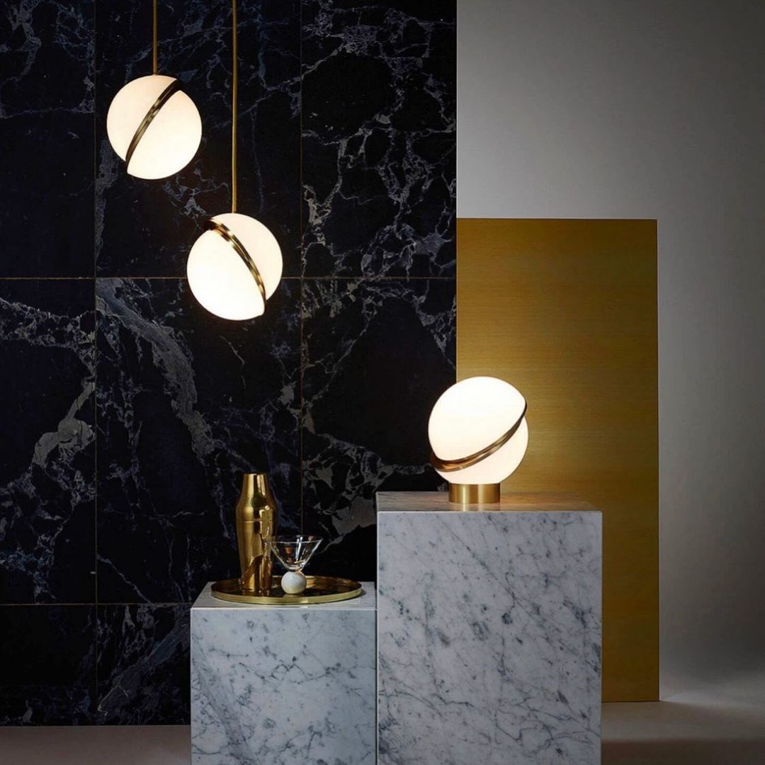 Maliben | Cielcourbe Lamp - Luxury Moonlight Pendant Light Made Of Acrylic And Brass
