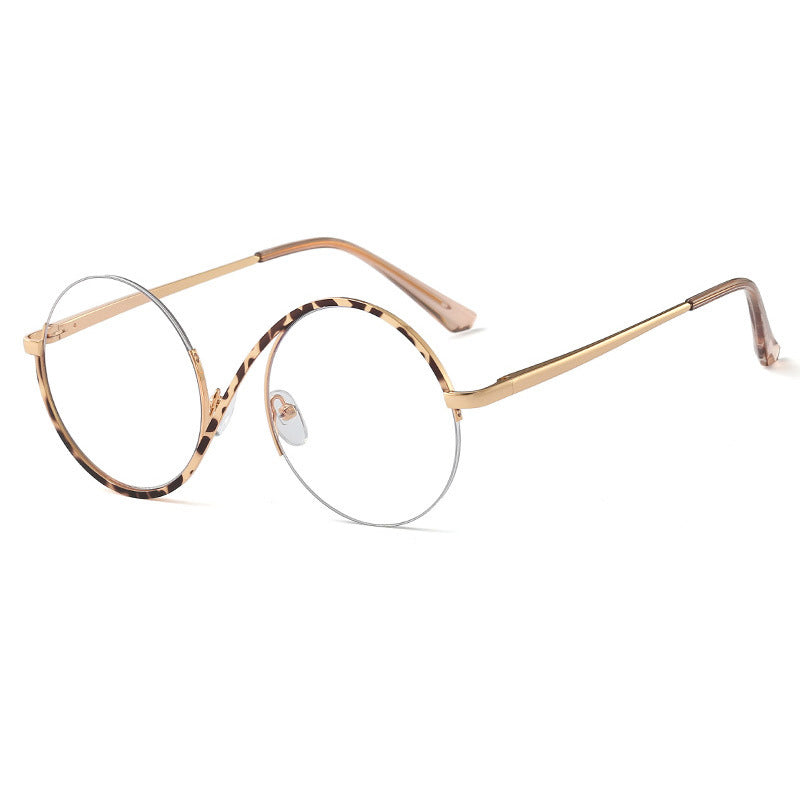 Maliben Cross Halbrand Round Glasses 95929