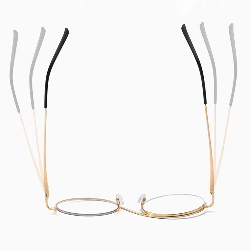 Maliben Cross Halbrand Round Glasses 95929