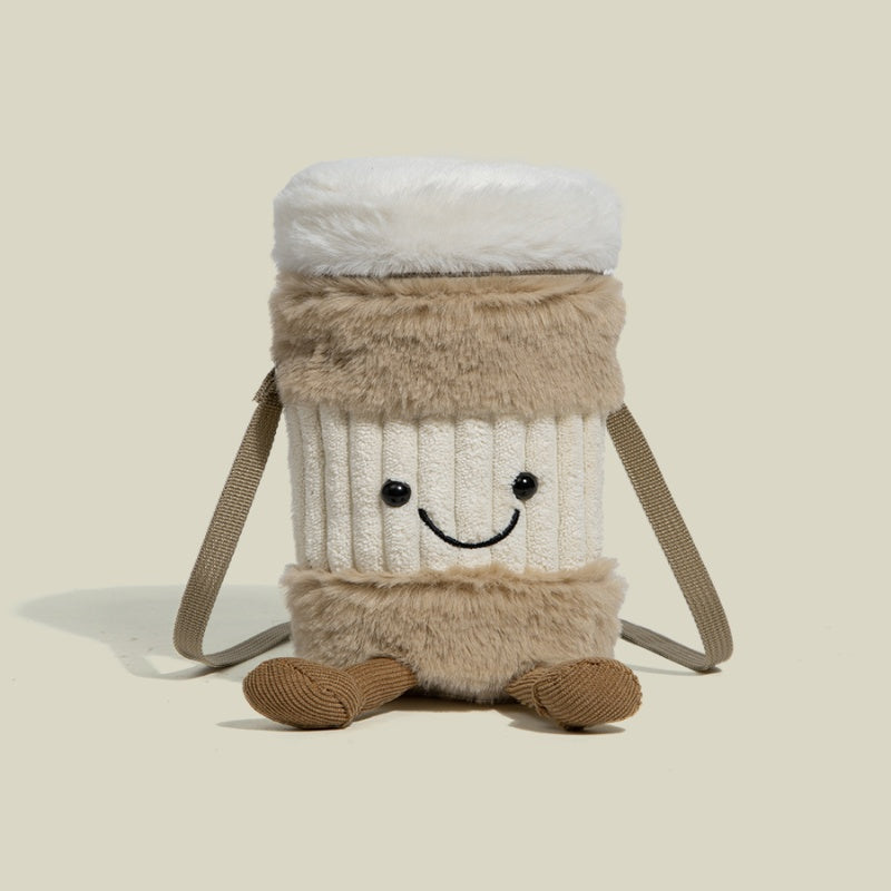 Maliben | Cute happy coffee cup holder plush bag