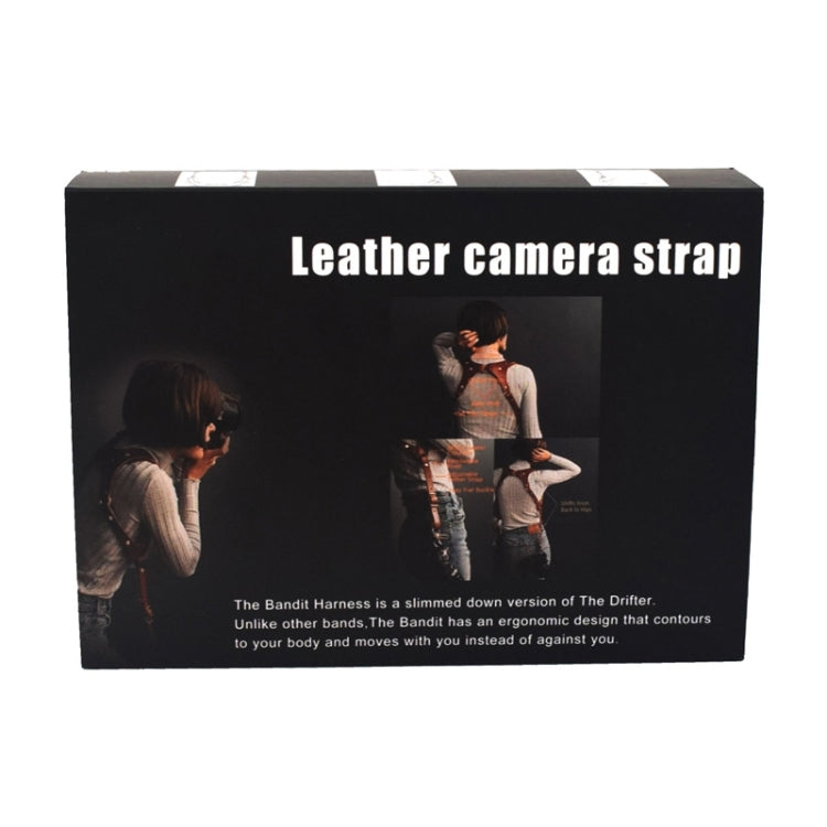 Maliben | Quick Release Anti-Slip Dual Shoulder Leather Harness Camera Strap with Metal Hook for SLR / DSLR Cameras (Brown)