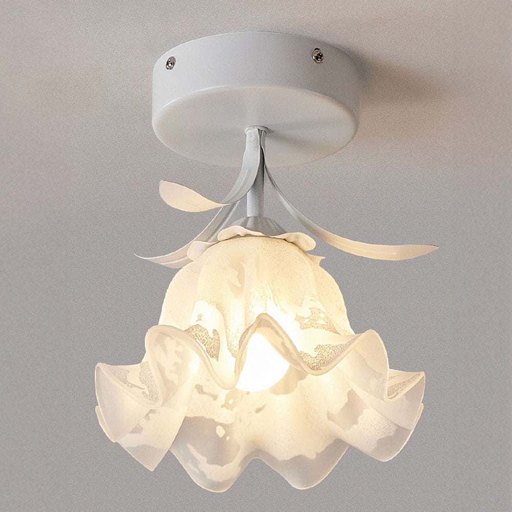 Maliben | Ceiling Light With Floral Glass Shade Design