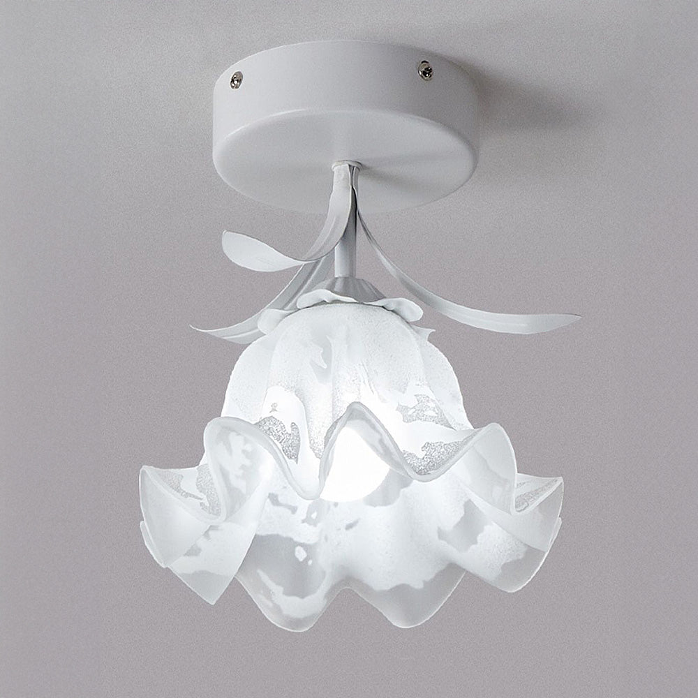 Maliben | Ceiling Light With Floral Glass Shade Design