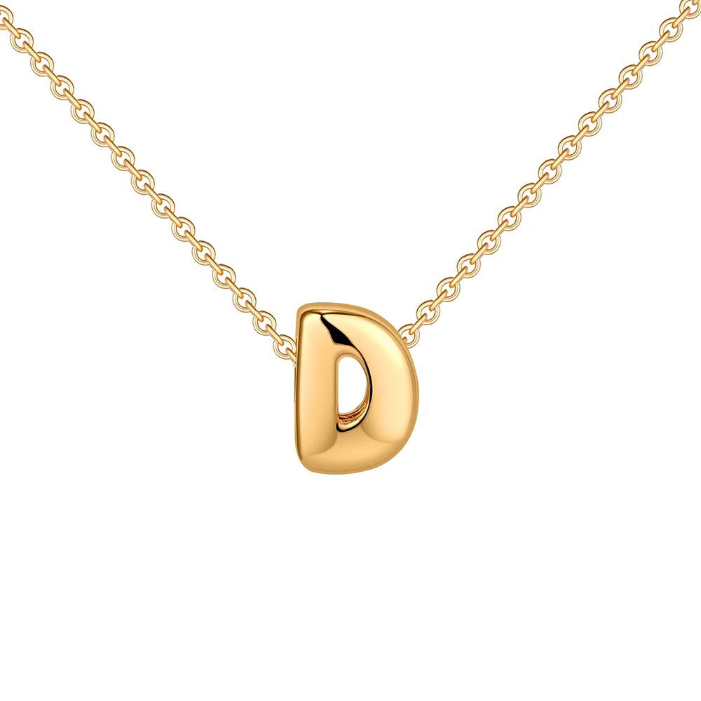 Maliben | Dainty Bubble Letter Initial Necklace