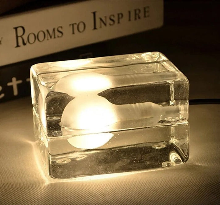 Maliben | Clarylume Glass Table Lamp | Glare-Free Led Light | Crystal Clear Design | For Bedroom, Office & Living Room
