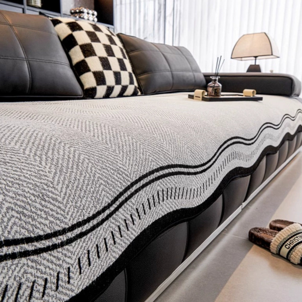 Maliben | Modern Wave Anti-Slip Sofa Cover