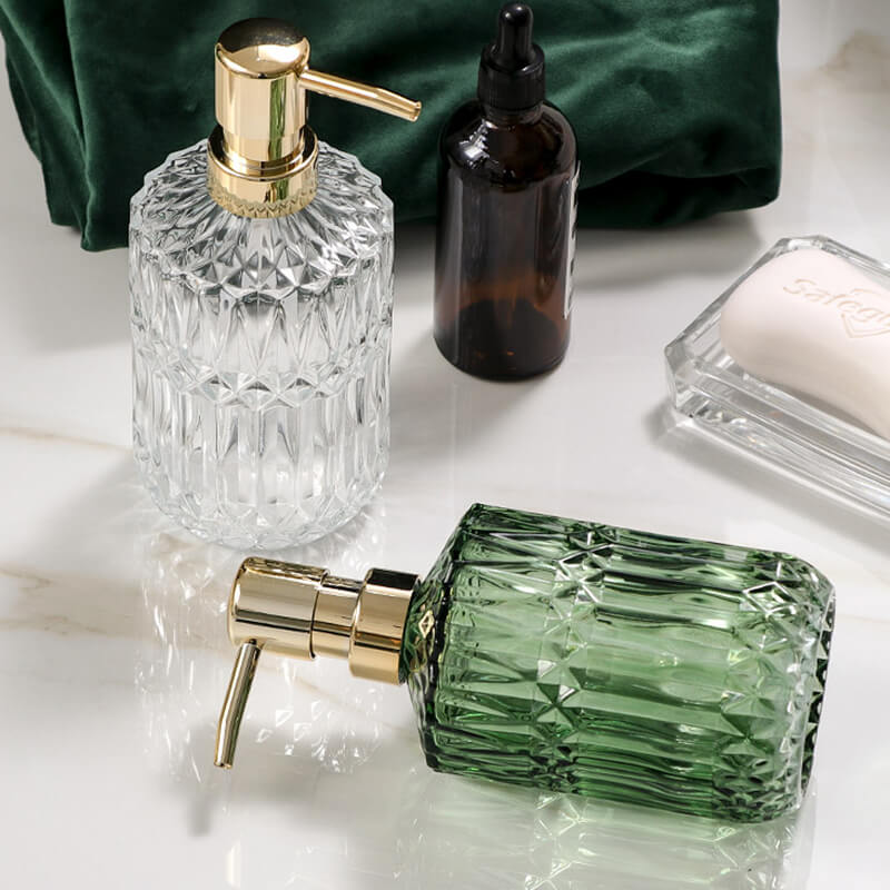 Maliben | Diamond Pattern Glass Soap Dispenser