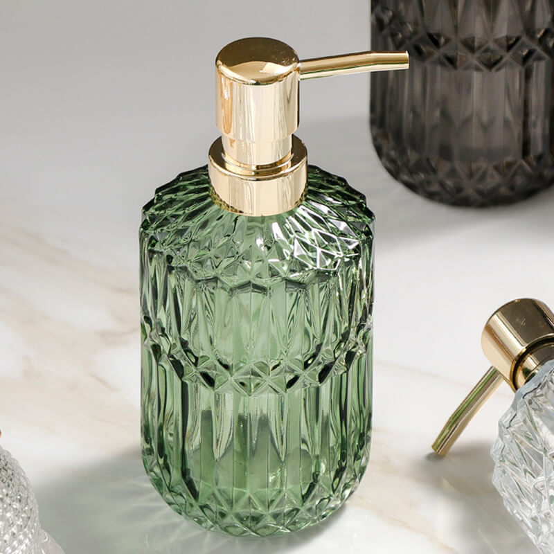 Maliben | Diamond Pattern Glass Soap Dispenser