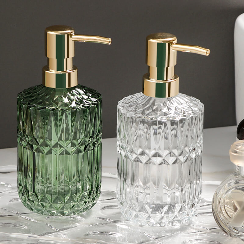 Maliben | Diamond Pattern Glass Soap Dispenser