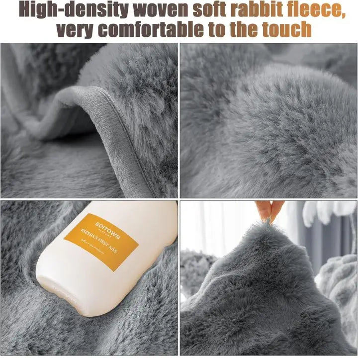 Maliben | Thick Rabbit Plush Sofa Cover