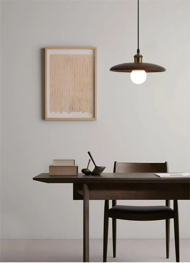 Maliben | Scandinavian Wooden Pendant Lamp Art Glass Led Ceiling Light