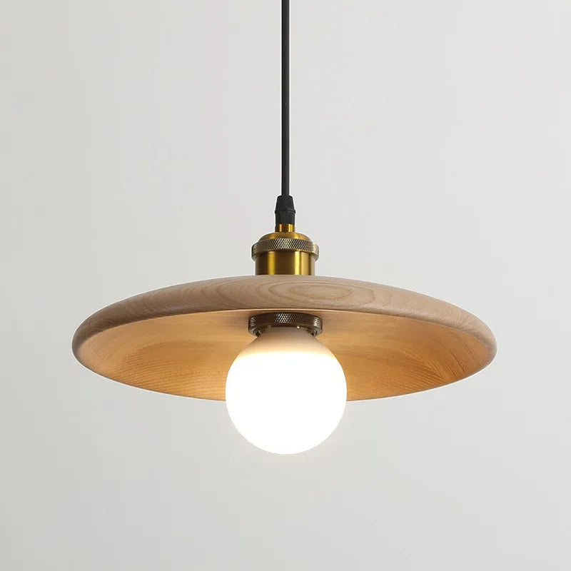 Maliben | Scandinavian Wooden Pendant Lamp Art Glass Led Ceiling Light