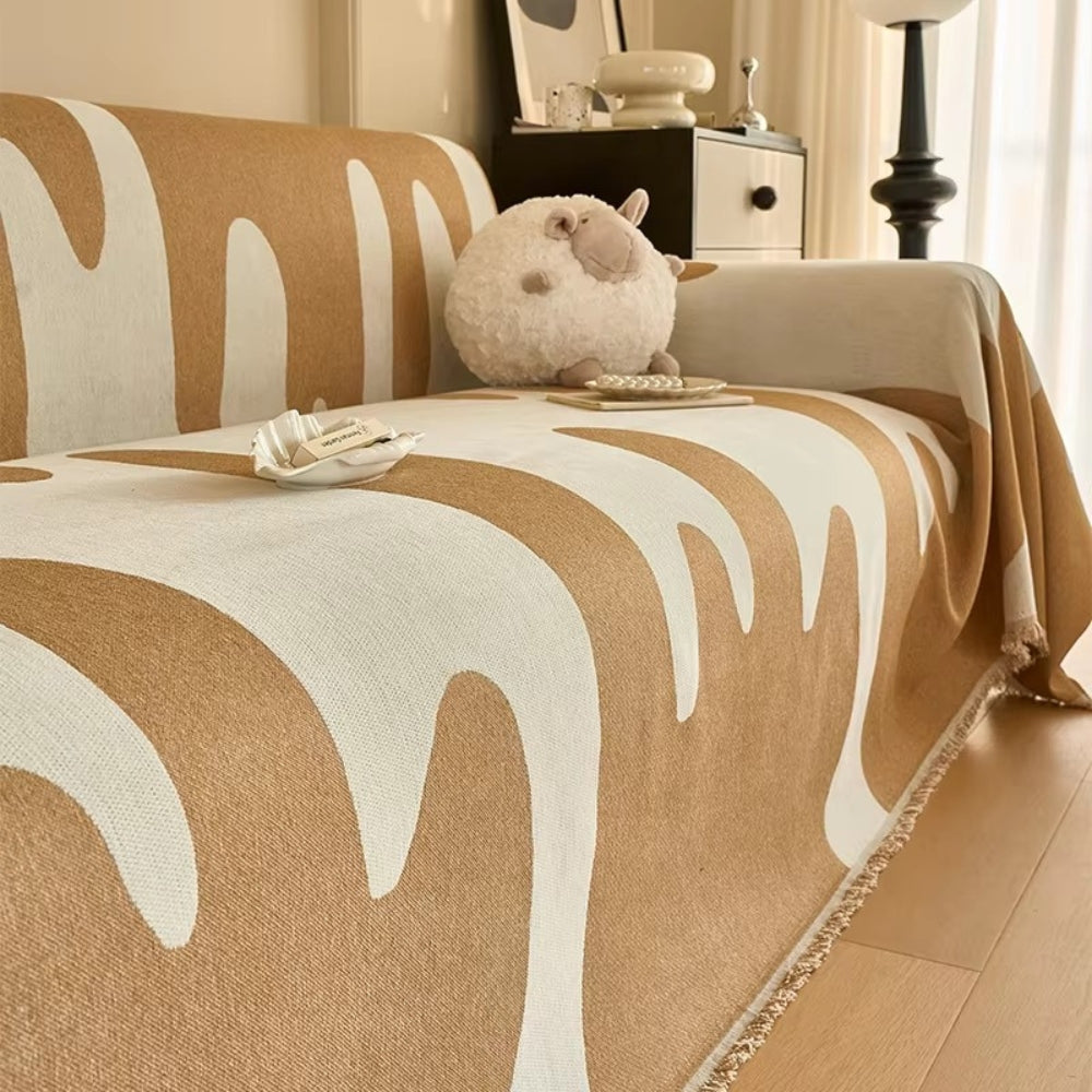 Maliben | Dripping Color Chenille Sofa Cover