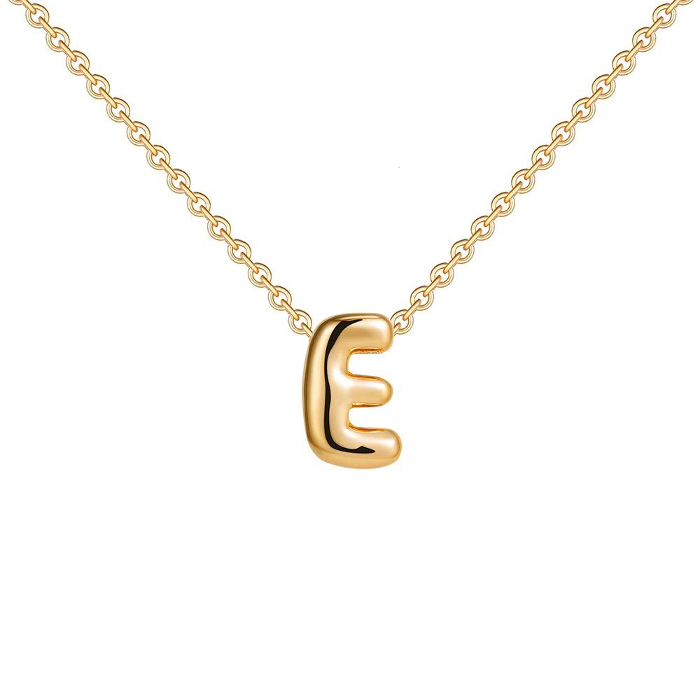 Maliben | Dainty Bubble Letter Initial Necklace