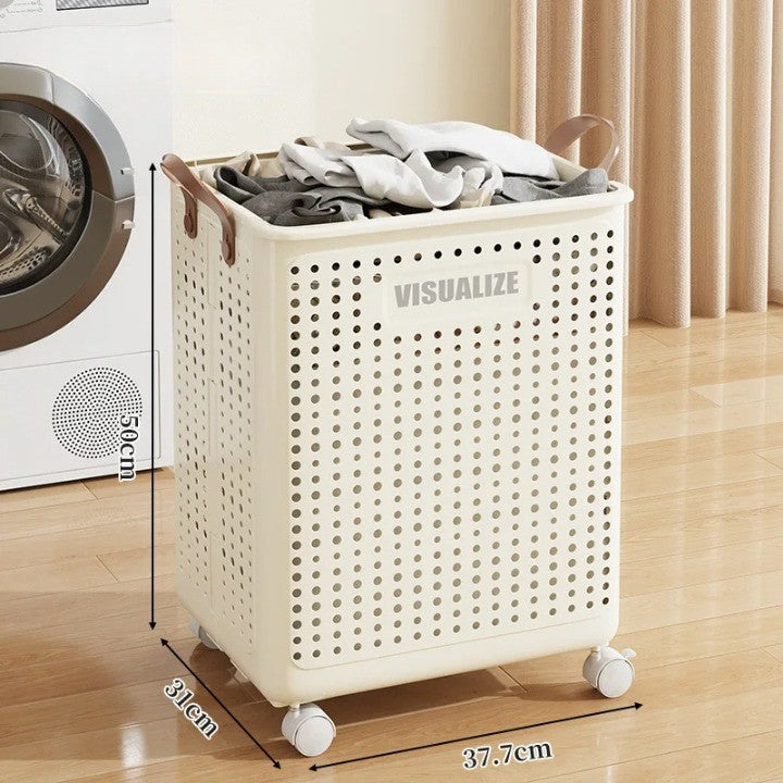 Maliben | Easy Mobility Modern Space-Saving Laundry Organizer Basket